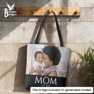 Tote Bag Maman a établi des casquettes classiques noires Ph
