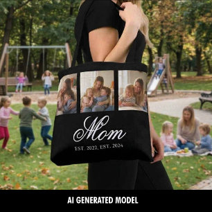Tote Bag Maman a établi Trois Photo Amour et Souvenirs