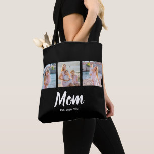 Tote Bag Maman a établi un script moderne noir 3 Photo