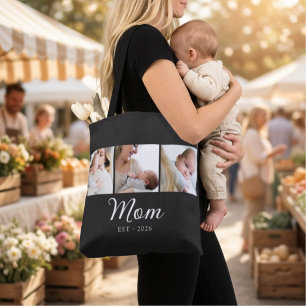 Tote Bag Maman a établi un script noir 3 Photo 
