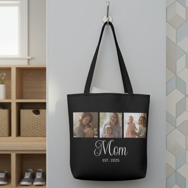 Tote Bag Maman a établi un script noir 3 Photo (Créateur téléchargé)