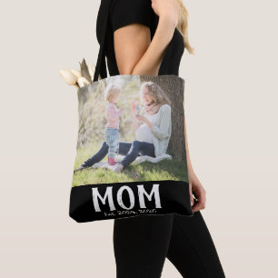 Tote Bag Maman a établi un script noir Cadeau photo
