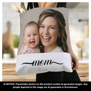 Tote Bag Maman a établi une photo blanche personnalisée ann
