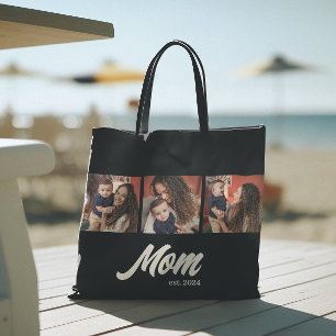 Tote Bag Maman a établi une photo noire de script