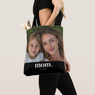 Tote Bag Maman a établi une photo noire moderne
