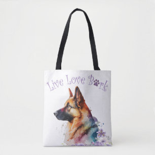 Tote Bag Maman Berger Allemand Floral
