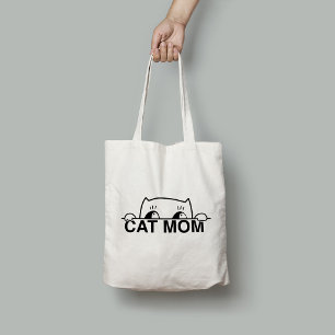 Tote Bag Maman Chat Drôle Typographie Moderne Minimaliste