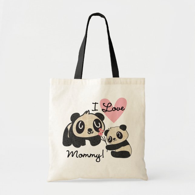 Tote Bag Maman d'amour des pandas I (Devant)