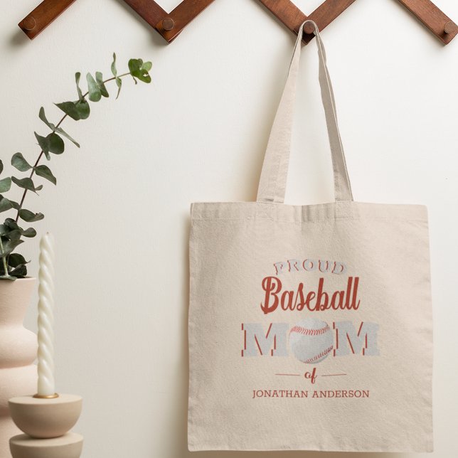 Tote Bag Maman de baseball fière personnalisée (Créateur téléchargé)
