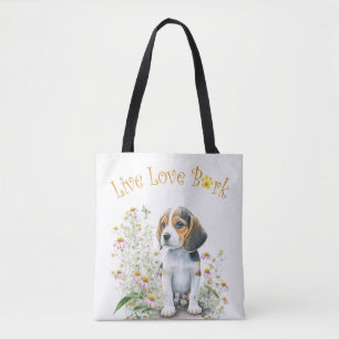 Tote Bag Maman de Beagle Floral
