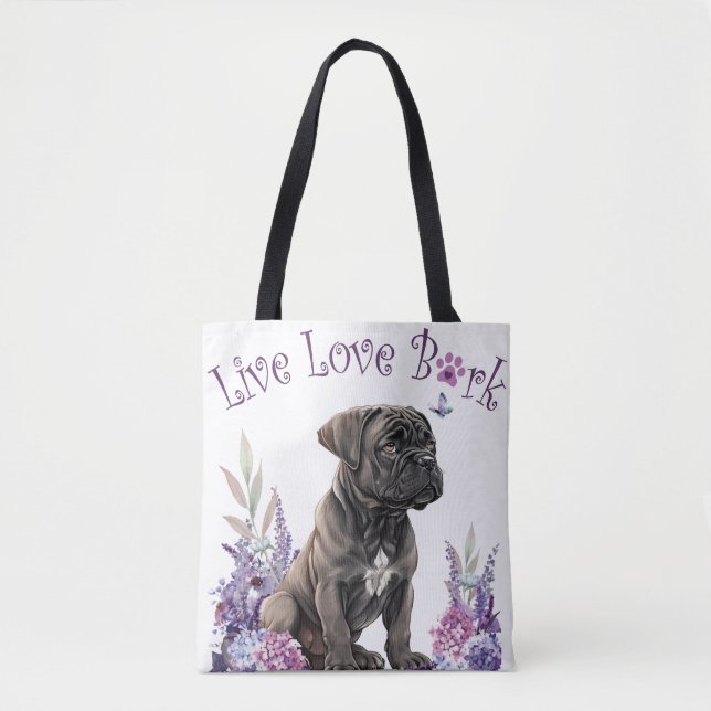 Tote Bag Maman de Cane Corso Fleurie (Devant)