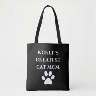 Tote Bag Maman de chat la plus géniale du monde Texte perso