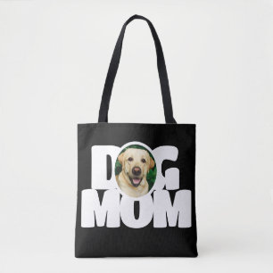 Tote Bag Maman de Chien Photo Moderne Simple Noir