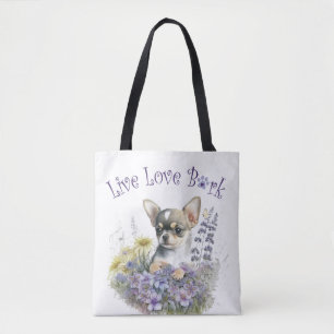 Tote Bag Maman de Chihuahua Fleurie