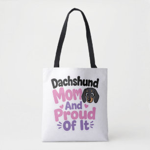 Tote Bag Maman de teckel et fière de l'être