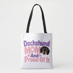 Tote Bag Maman de teckel et fière de l'être