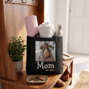 Tote Bag Maman dit Photo de police fantaisiste blanche amus