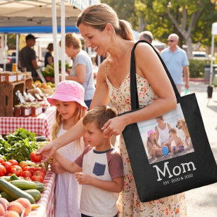 Tote Bag Maman dit Photo de police fantaisiste blanche et a