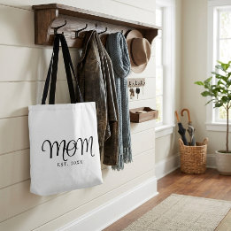 Tote Bag Maman établie Nouveau Cadeau de maman Écriture noi