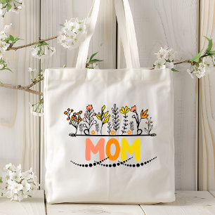 Tote Bag Maman Fleurs botaniques florales modernes tendance