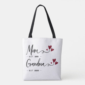 Tote Bag Maman grand-mère EST. Cadeau pour maman personnali
