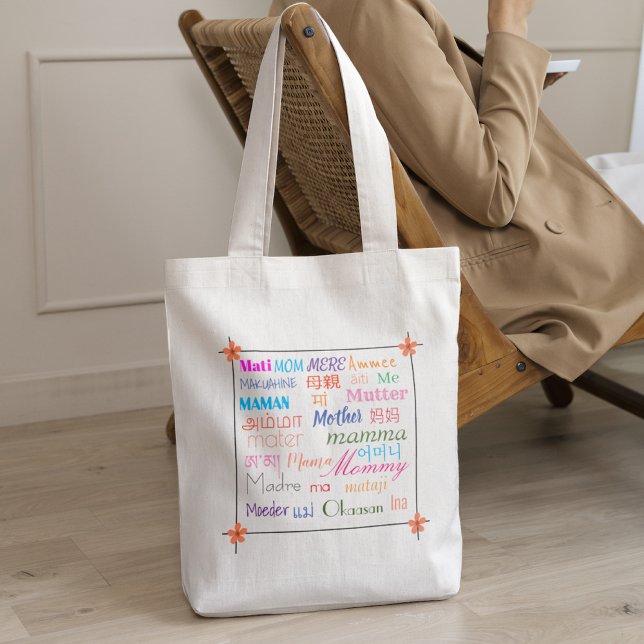 Tote Bag Maman Je Peux Vous Appeler Dans Différentes Langue (Créateur téléchargé)