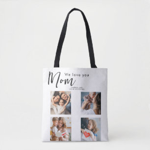 Tote Bag maman, maman, photo collage, on t'aime, typographi