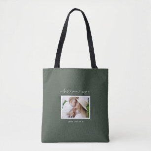 Tote Bag Maman mignon script moderne cadeau photo