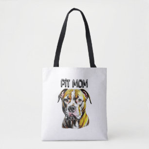 Tote Bag Maman Pit Bull  Amoureuse des chiens 