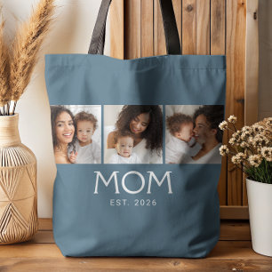 Tote Bag Maman Typographie Bleue 3 Photo