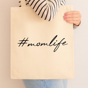 Tote Bag #MamanVie   Mère Conception moderne Script Fête de