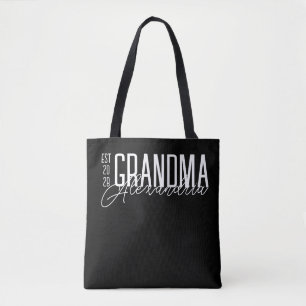 Tote Bag Mamie Typographie Moderne Noir et Blanc