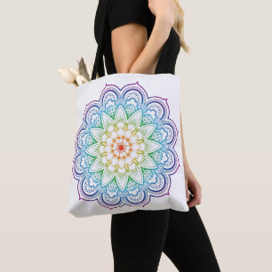 Tote Bag Mandala arc-en-ciel