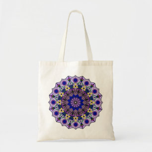 Tote Bag Mandala Blueberry 12 Blue Violet -