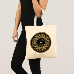 Tote Bag Mandala en or et noir