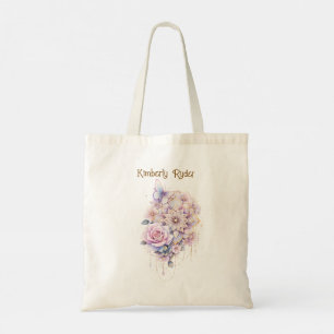 Tote Bag Mandala Floral Éthéré dans une Élégance Pastel Dou