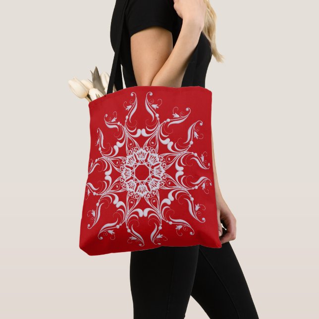Tote Bag Mandala floral éventé baroque (De près)