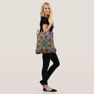 Tote Bag Mandala Fourre-tout Turquoise
