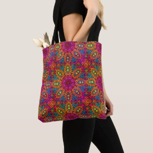 Tote Bag Mandala Lumineux Et Coloré