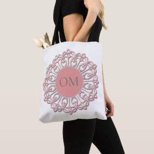Tote Bag Mandala OM rose pastel