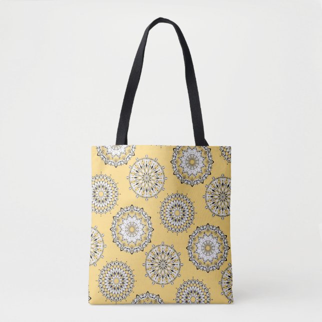 Tote Bag Mandalas jaunes Fourre-tout (Devant)