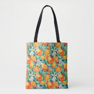 Tote Bag Mandarine Orange : Aquarelle Retro Illustration
