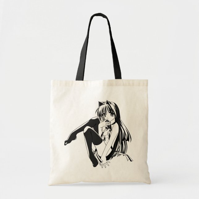 Tote Bag Manga, Neko Catgirl Furry Kawaii Loli (Devant)