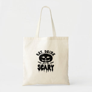 Tote Bag Manger Boire Et Être Effrayant Lumière D'Halloween