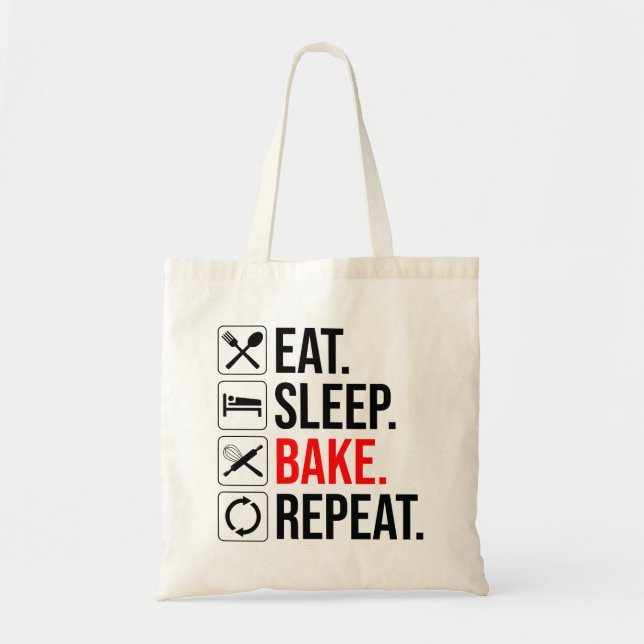 Tote Bag Manger. Dormir. Du pain. Recommencer (Devant)