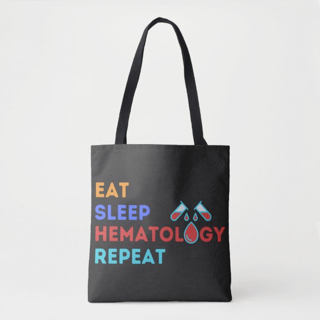 Tote Bag MANGER DORMIR HÉMATOLOGIE RÉPÉTER - #lablife (Devant)