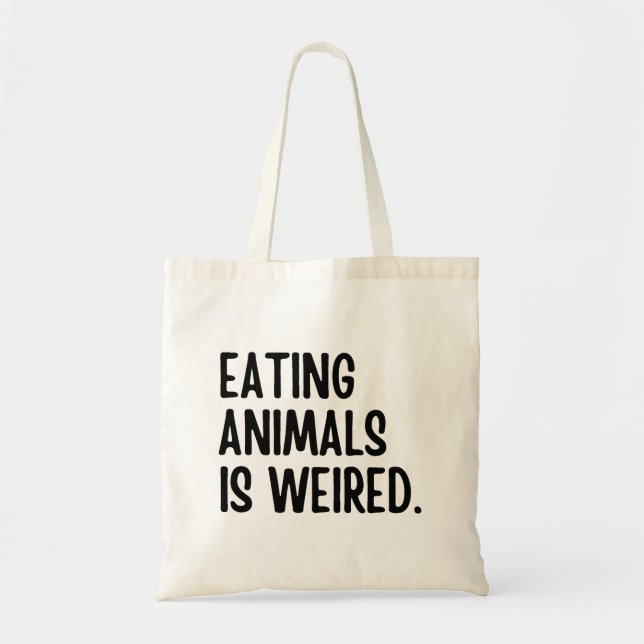 Tote Bag Manger Les Animaux Est Végétal Poivré (Devant)