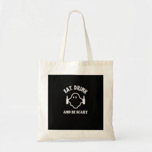 Tote Bag Mangez Boire Et Soyez Effrayant Halloween Fête Fan