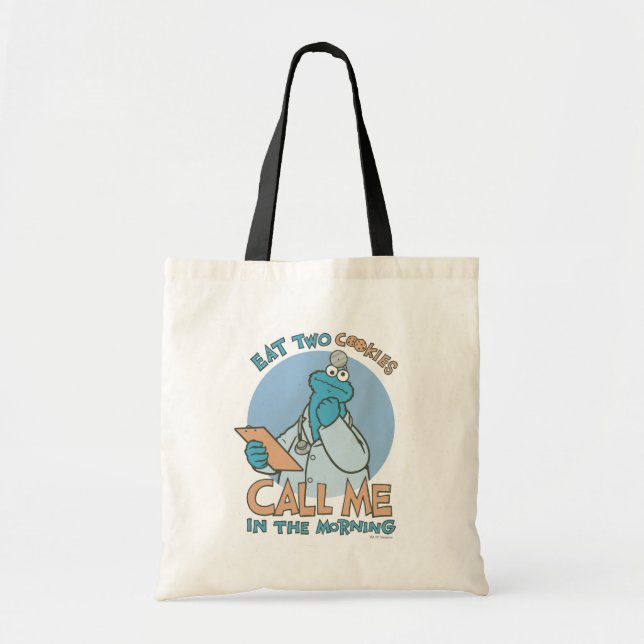 Tote Bag Mangez deux cookies, appelez-moi le matin (Devant)