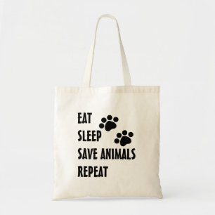 Tote Bag Mangez, dormez, sauvez les animaux, les répétez